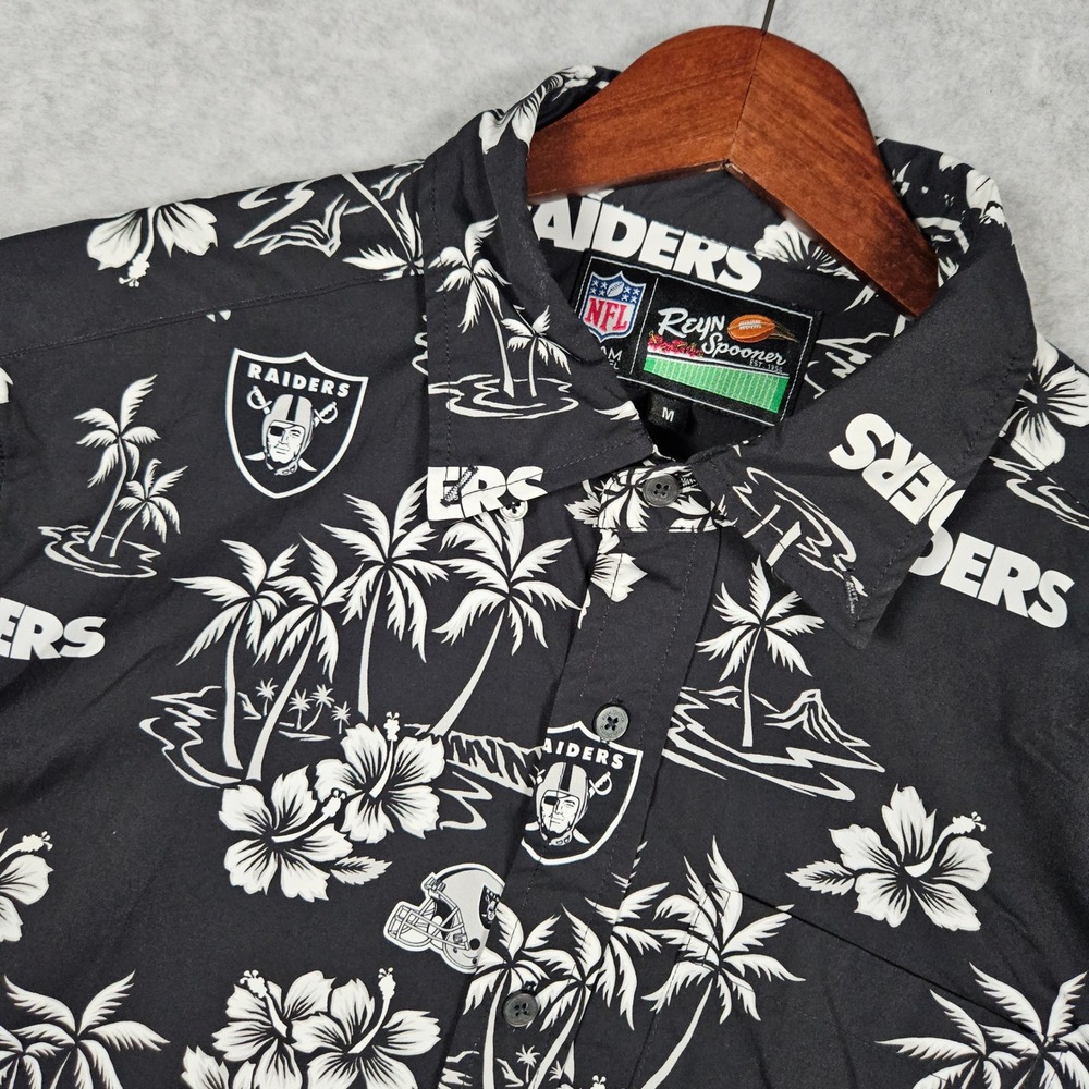 Reyn Spooner (Men's Medium) Black NFL Las Vegas Raiders Hawaiian Button Shirt